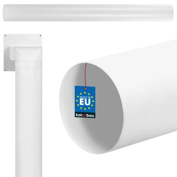 Canal de ventilație rotund țeavă pvc alb 50 cm fi 125 mm