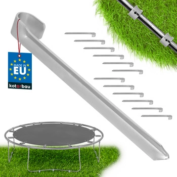 Ancoră pantof pentru trambuline galvanizată 430 mm set de 12 buc.