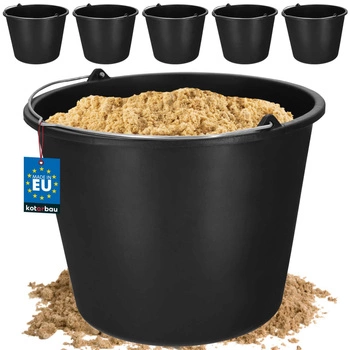 Găleată pentru construcții gospodărie mortar din plastic 16 l set de 5 buc.