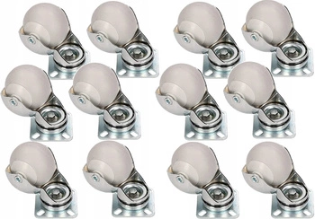 Rotiță pivotantă pentru mobilă cu rulment de cauciuc 40 mm - 12 buc.