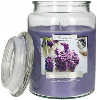 Lumânare parfumată mare de sticlă cu capac 100 h - lavandă