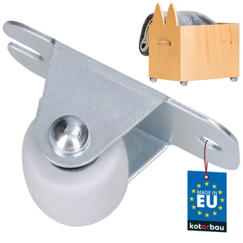 Roată pentru mobilă fixă dulapuri cauciuc alb 22 mm