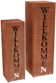 Coloana de grădină set de metal figurină decorare rugină