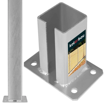 Gard poarta stâlp bază înșurubată 80x80 mm