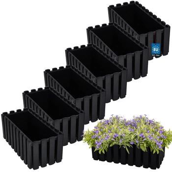 Ghiveci cutie pentru balcon balustradă rustic antracit 400 mm set de 6 buc.