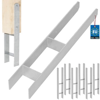 Baza stâlpului h pentru încastrare zincat argintiu 100 mm set de 6 buc.