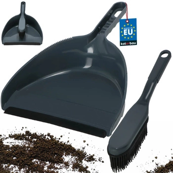 Coș de gunoi plastic cu peri de cauciuc gri 33 cm