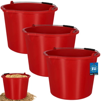 Găleată de construcții gospodărească cu cioc 20 l roșie set 3 buc