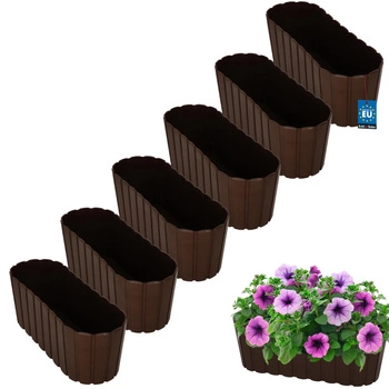 Ghiveci de balcon pentru flori maro 40cm set de 6 buc.