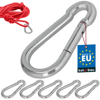 Carabină pentru pompieri leagăn frânghie hamac metalică 100 mm set de 5 buc.