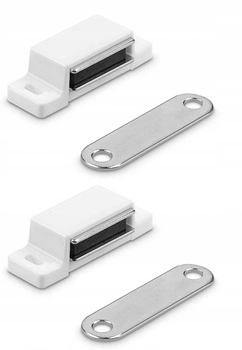 Lacăt de mobilier magnetic pentru dulapuri 2 bucăți - Culoare albă