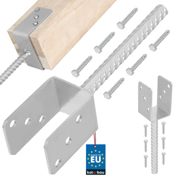 Bază pentru stâlp cu bară în u pentru încorporare 60 mm