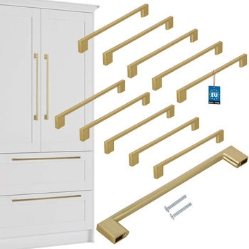 Mâner mobilier clasic modern aur mat 192 mm set de 10 buc.