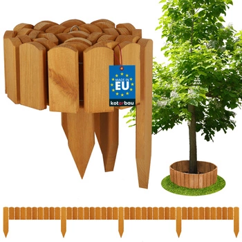 Gard de grădină palisadă bordură din lemn condus stejar 200x10 cm