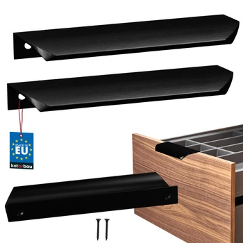 Mâner mobilier aluminiu negru mat 128/148 mm set de 2 buc.