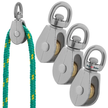 Un singur scripete de cablu placat cu nichel 1/2" fi 5 mm set de 3 buc.