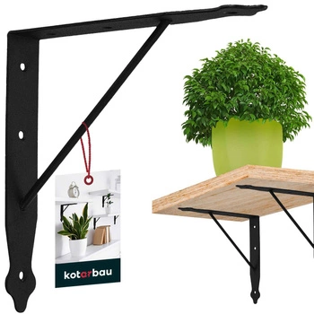 Suport de raft cu ranforsare negru 20x20 cm