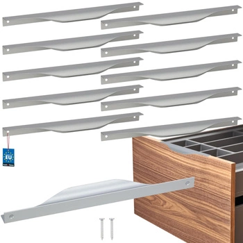 Mâner pentru mobilă modern aluminiu argintiu 256 mm set de 10 buc.