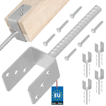 Bază de stâlp cu tijă de încastrare 70 mm set de 4 buc.