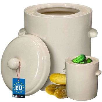 Butoi de gresie cu capac alb 10 l