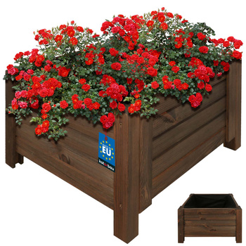 Ghiveci din lemn, cutie de grădină pentru flori și plante 50x50 cm - Culoare maro