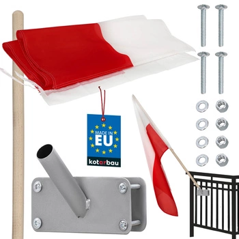 Steagul Poloniei alb-roșu cu tijă și suport 110x70 cm