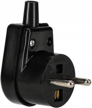 Conector unghiular, deschis, împământare, mufă 16A - Culoare neagră