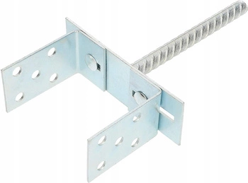 Bază stâlp cu tijă 0-200 u cotă pentru zidărie - Culoare argintie