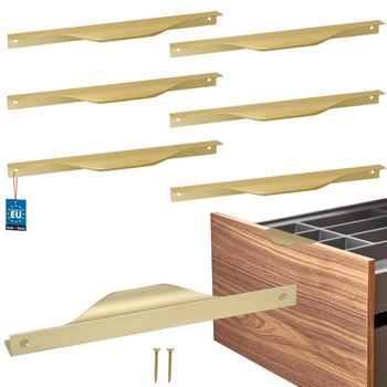 Mâner pentru mobilă modern aluminiu aur mat 192 mm set de 6 buc.