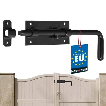 Bolț poartă garaj negru bolț ușă 300 mm