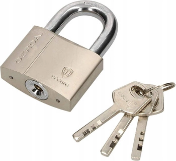 Lacăt ranforsat cu lanț lung din oțel 50mm satinat