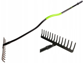 Greblă de grădină întărită greblă metalică cu 14 dinți cu mâner