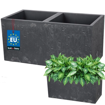 Ghiveci dreptunghiular dublu beton industrial marengo 58 cm