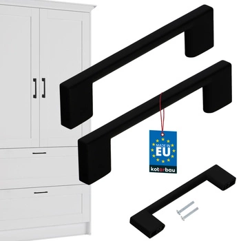 Mâner mobilier clasic modern negru mat 96 mm set de 2 buc.