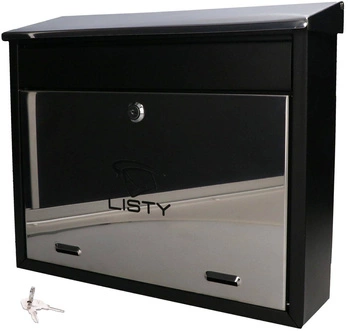 Cutie poștală din oțel negru pentru ziare 395 mm - c4