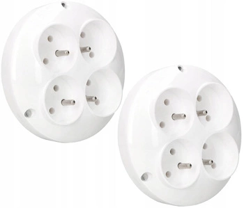 Hoț 4 prize de rețea cu împământare - 2 buc.