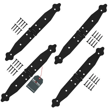 Hinghe decorativ pentru obloane, uși, foișoare, lăzi 150x150x35 mm set 4 buc. - Culoare negru