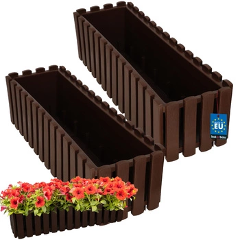 Ghiveci pentru balcon maro 600 MM set de 2 kcu.