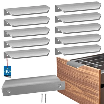 Mâner mobilier aluminiu argintiu 96/116 mm set de 10 buc.