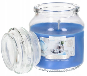 Lumânare parfumată mică din sticlă cu capac 28 h - antitabac