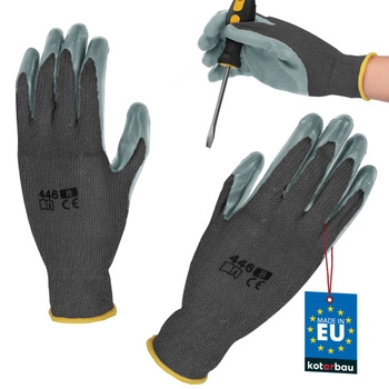 Mănuși de lucru antiderapante acoperite cu latex gri mărimea m