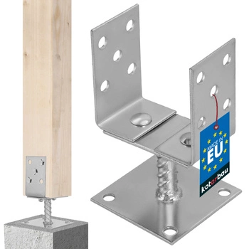 Bază stâlp prindere 0-125 mm, suport, cotă pe soclu - Culoare argintie