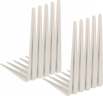 Colțar pentru raft, suport 25x20 cm, 10 buc. - Culoare albă