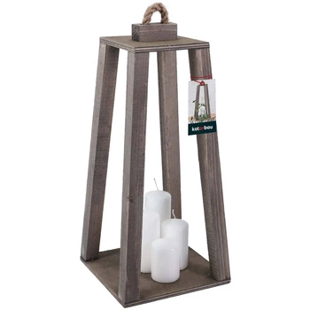 Lumânare din lemn con lanternă acasă grădină gri 20x20 cm