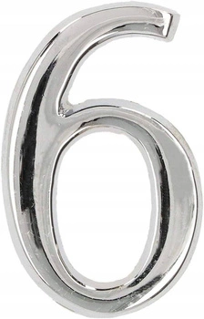 Numărul casei "6" numărul ușii 5 cm cromat