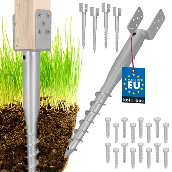 Baza stâlpului în formă de u înșurubată pământ oțel 100x720 mm set de 4 buc.