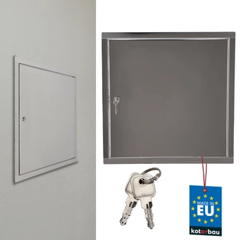 Ușă de inspecție încuietoare cu cheie oțel inoxidabil argintiu 30x30 cm