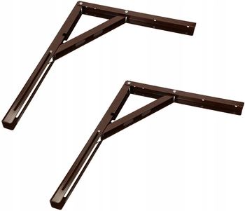 Suport colțar pliabil pentru raft 400 mm extensibil 2 buc. - Culoare maro