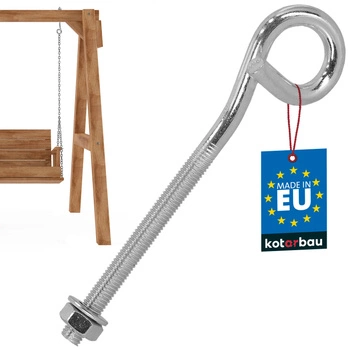 Cârlig leagăn înșurubabil inox M10 170 mm