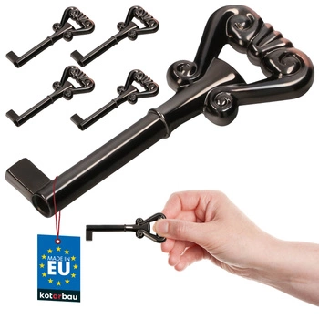 Cheie mobilier bar universală decorativă retro neagră 7 cm set de 5 buc.